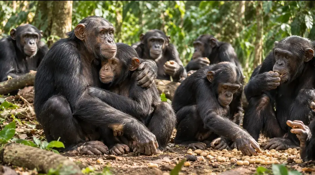 Chimpanzees और Bonobos तनाव में क्यों गले मिलते हैं?